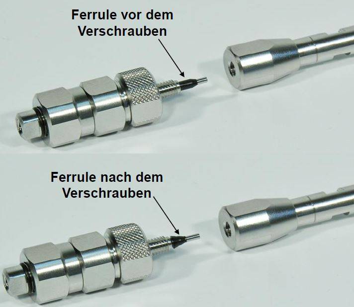 HPLC-Ferrules nach Benutzung